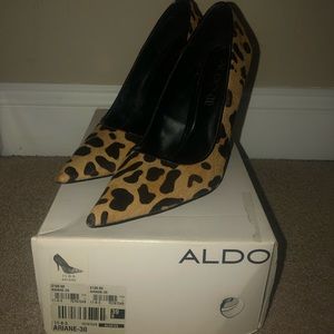 Aldo Haircalf Leopard Pumps